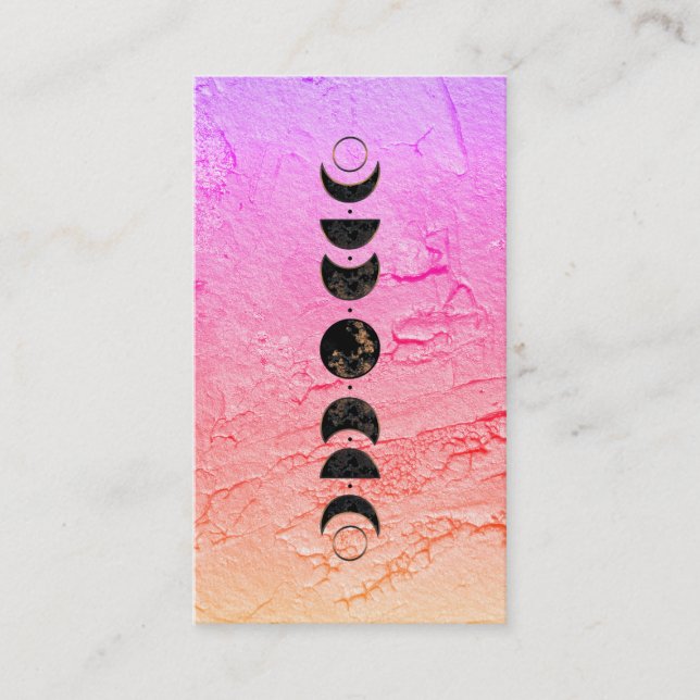 Carte De Visite *~* La lune cosmique lunaire ombre Phases du chama (Devant)