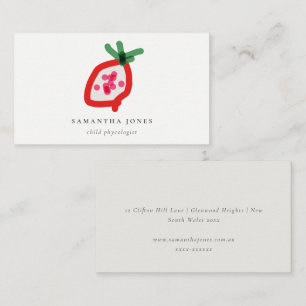 Carte De Visite La Main des enfants Drawn Dragon Fruit Red Green
