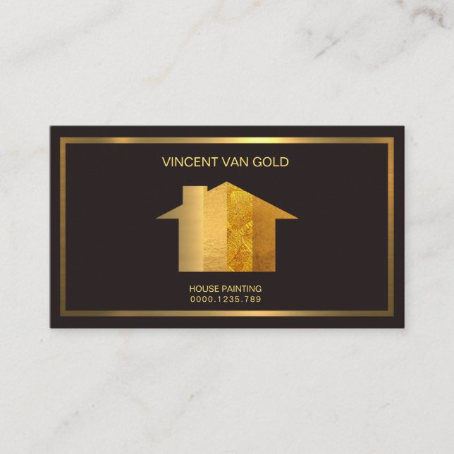 Carte De Visite La maison exclusive d'or peint des services de (Devant)