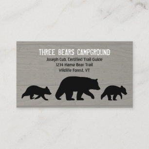 Carte De Visite La maman ours noir avec CUB silhouette la faune de