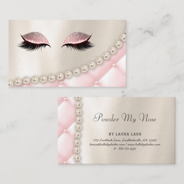 Carte De Visite La mèche d'oeil de maquillage fouette le rose de (Devant / Derrière)