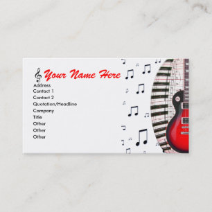 Carte De Visite La musique de clavier de piano de guitare note le