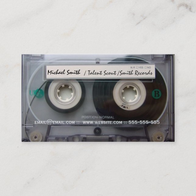 Carte De Visite La musique d'enregistreur à cassettes enregistre (Devant)