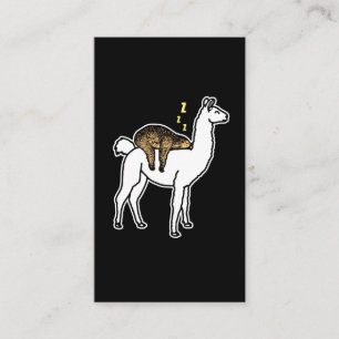 Carte De Visite La paresse dort sur le lama d'alpaga