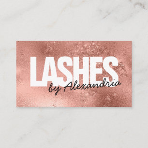 Carte De Visite La Parties scintillant d'or Rose de Lashes