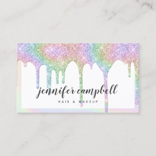 Carte De Visite La parties scintillant holographique de Unicorn go