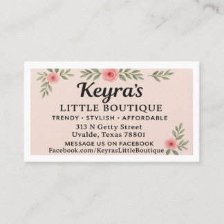 CARTE DE VISITE LA PETITE BOUTIQUE DE KEYRA À UVALDE