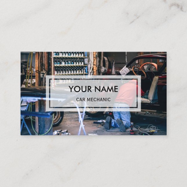 Carte De Visite La photo élégante a recouvert le mécanicien de (Devant)