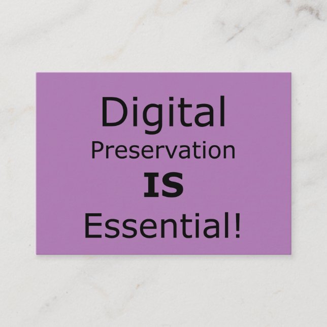 Carte De Visite La préservation numérique est essentielle ! (Devant)