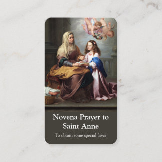 Carte De Visite La prière carde la prière St Anne de Novena de |