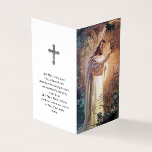Carte De Visite La prière catholique carde   Jésus 1 de frappement
