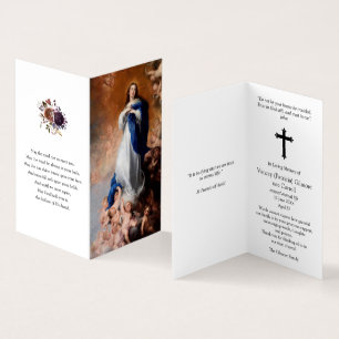 Carte De Visite La prière catholique carde la conception