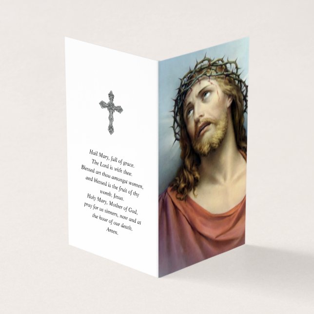 Carte De Visite La prière catholique carde la couronne de | des (Extérieur)