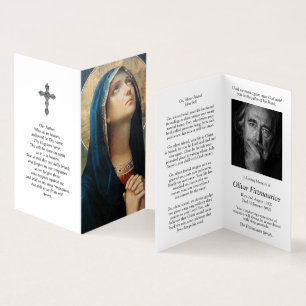 Carte De Visite La prière catholique carde la mère merveilleuse de