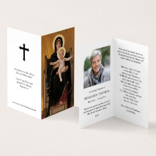 Carte De Visite La prière catholique carde la Vierge et l'enfant