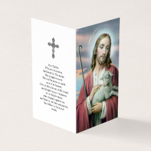 Carte De Visite La prière catholique carde l'agneau de   de Dieu