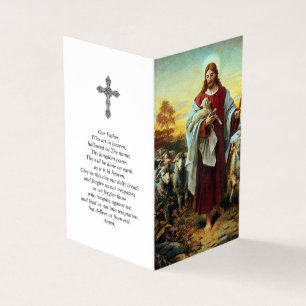 Carte De Visite La prière catholique carde   le bon berger