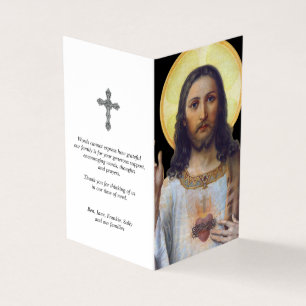 Carte De Visite La prière catholique carde le coeur sacré antique