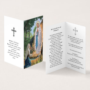 Carte De Visite La prière catholique carde   notre Madame Lourdes