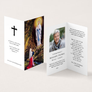 Carte De Visite La prière catholique carde   notre Madame Lourdes