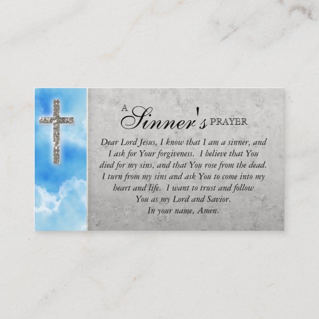 Carte De Visite La Prière de Christian Sinner Nuages (Dos)