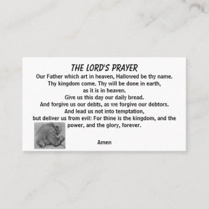CARTE DE VISITE LA PRIÈRE DU SEIGNEUR MATTHEW 6:9