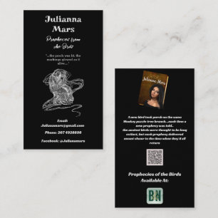 Carte De Visite La promotion de l'auteur noir blanc