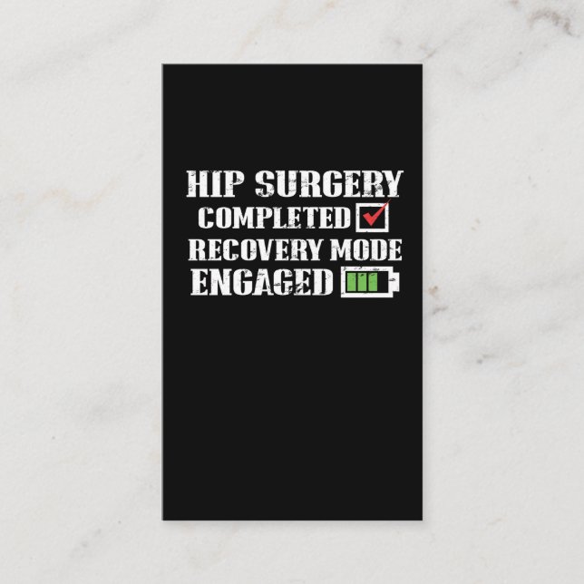 Carte De Visite La récupération de chirurgie de remplacement de (Devant)