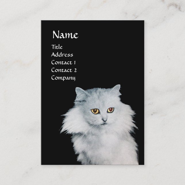 CARTE DE VISITE LA REINE DES CHATS BLANCS (Devant)