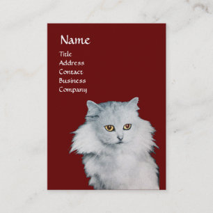 Carte De Visite LA REINE DES CHATS BLANCS, MONOGRAM Papier perlé r