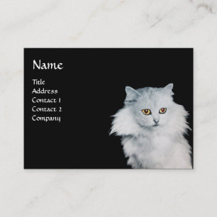 CARTE DE VISITE LA REINE DES CHATS BLANCS MONOGRAMME