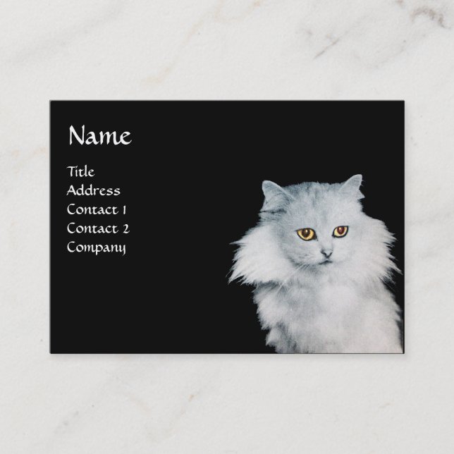 CARTE DE VISITE LA REINE DES CHATS BLANCS MONOGRAMME (Devant)