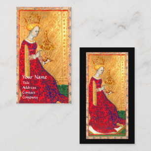 CARTE DE VISITE LA RENAISSANCE ANTIQUE TAROTS/REINE DES TASSES