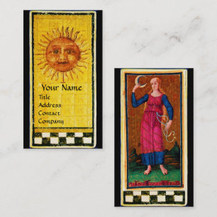 CARTE DE VISITE LA RENAISSANCE ANTIQUE TAROTS/THE SUN ET LA LUNE