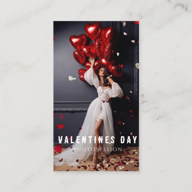 Carte De Visite La Saint Valentin Femme Photosession fille (Devant)