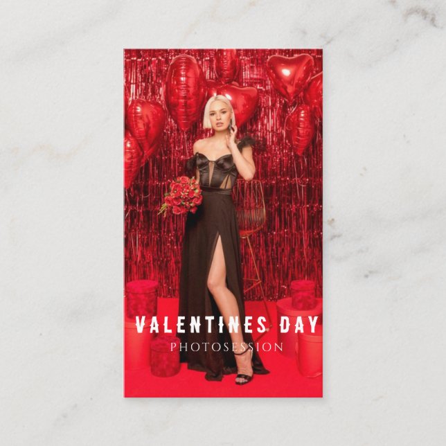 Carte De Visite La Saint Valentin Femme Photosession fille (Devant)