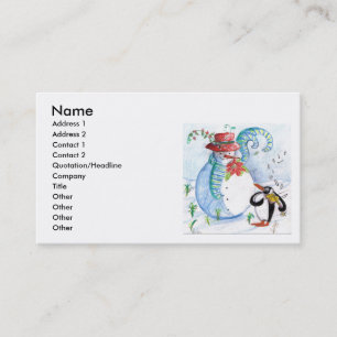 CARTE DE VISITE LA SÉRÉNADE HIVERNALE DE SNOWMAN ET PENGUIN