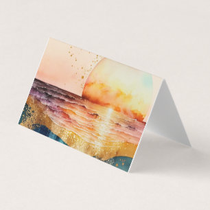 Carte De Visite La série de plage à l'aquarelle Design 3