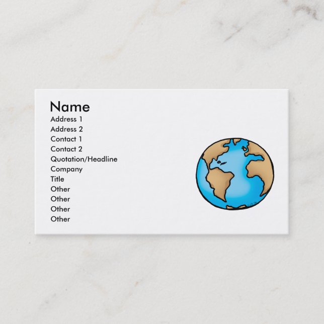Carte De Visite La terre (Devant)