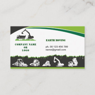 Carte De Visite La terre se déplaçant, excavatrice, aménageant en