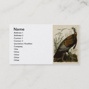 Carte De Visite La Turquie sauvage par John Audubon