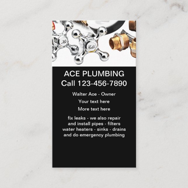 Carte De Visite La tuyauterie entretient Businesscards (Devant)