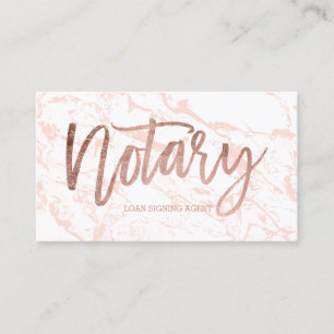 Carte De Visite La typographie rose élégante d'or de notaire