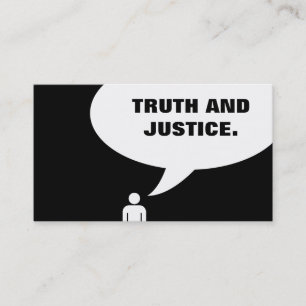 Carte De Visite LA VÉRITÉ ET LA JUSTICE. speech bubble