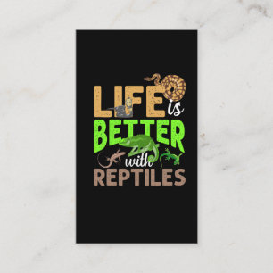 Carte De Visite La vie est meilleure avec les reptiles Gecko Chame