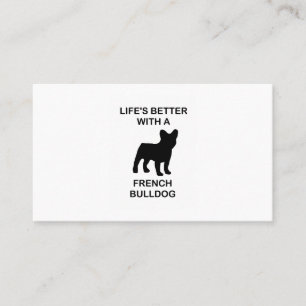 Carte De Visite la vie est meilleure avec un bouledogue français