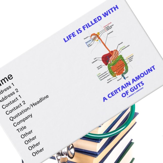 Carte De Visite La Vie Est Remplie D'Une Certaine Quantité De Tach (Business card for medical practitioners who know that "Life Is Filled With A Certain Amount Of Guts")