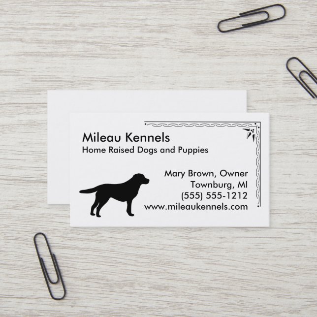 Carte De Visite Labrador Retriever (Devant/Arrière en situation)