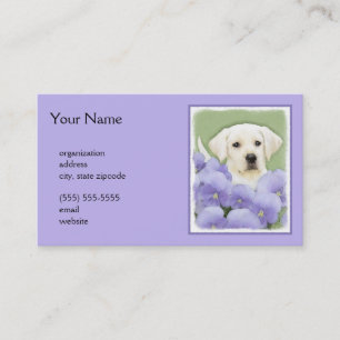 Carte De Visite Labrador Retriever Puppy Painting Original Chien A