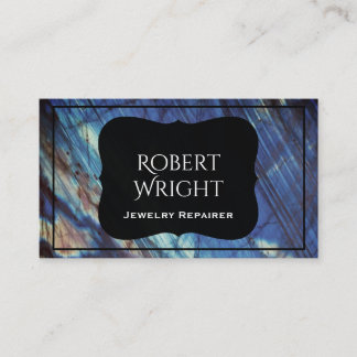 Carte De Visite Labradorite élégante chique bleu-foncé